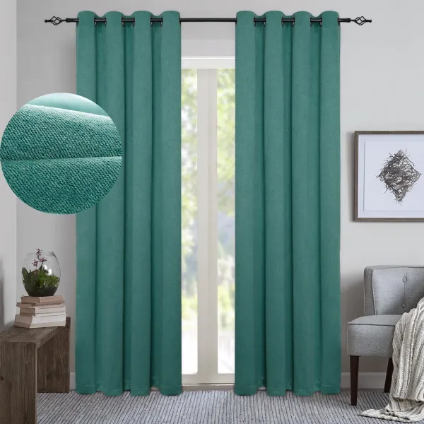 Cortina Blackout Engomada Verde Agua