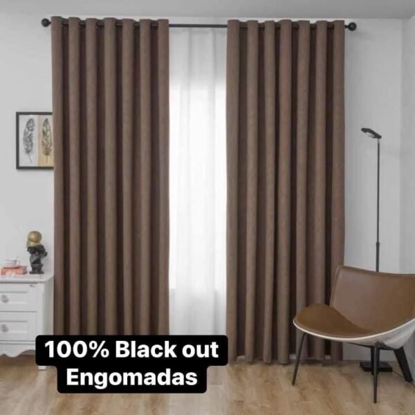 Cortina Blackout Engomada Cafe - Imagen 2