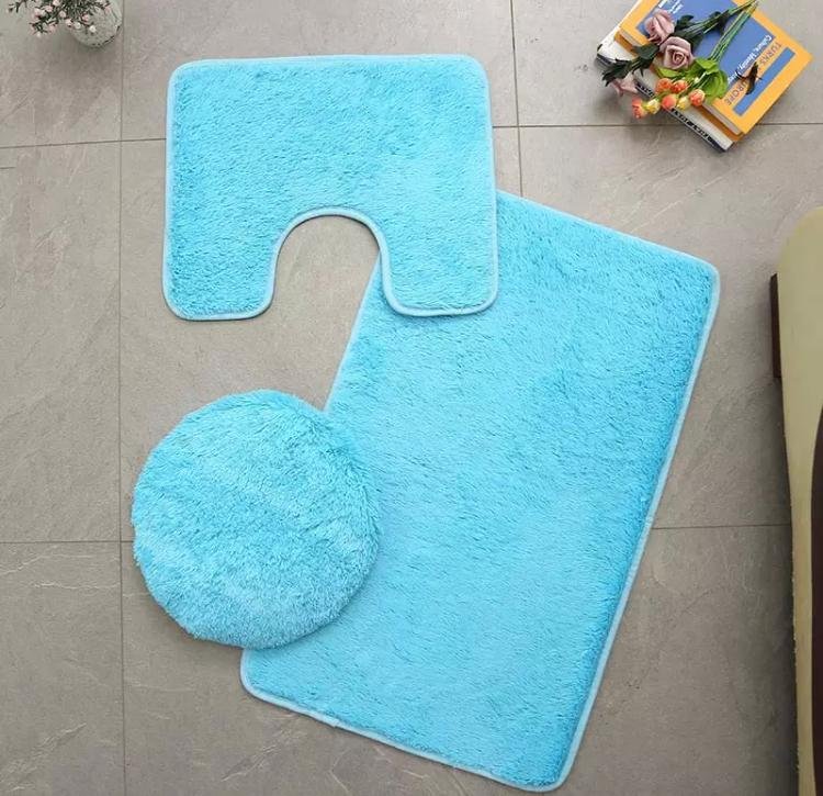 SET DE BAÑO- CELESTE LISO