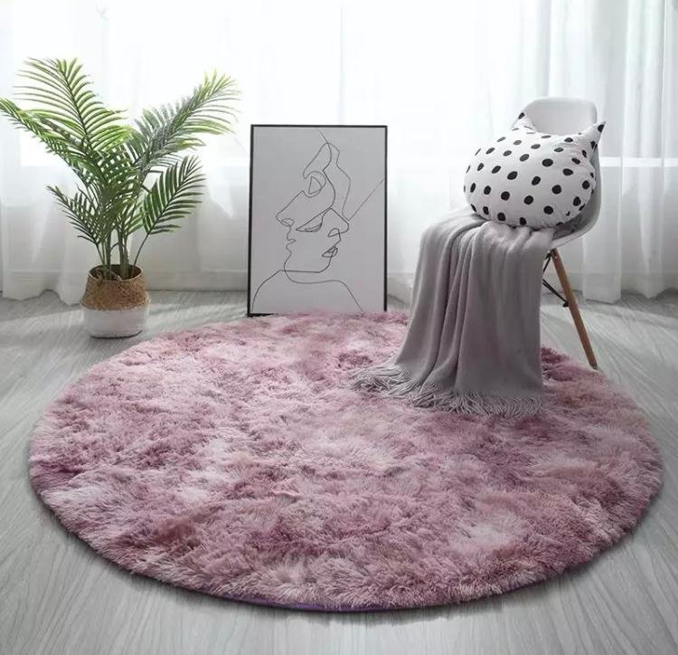LILA JASPEADA REDONDA PELUDA 150X150