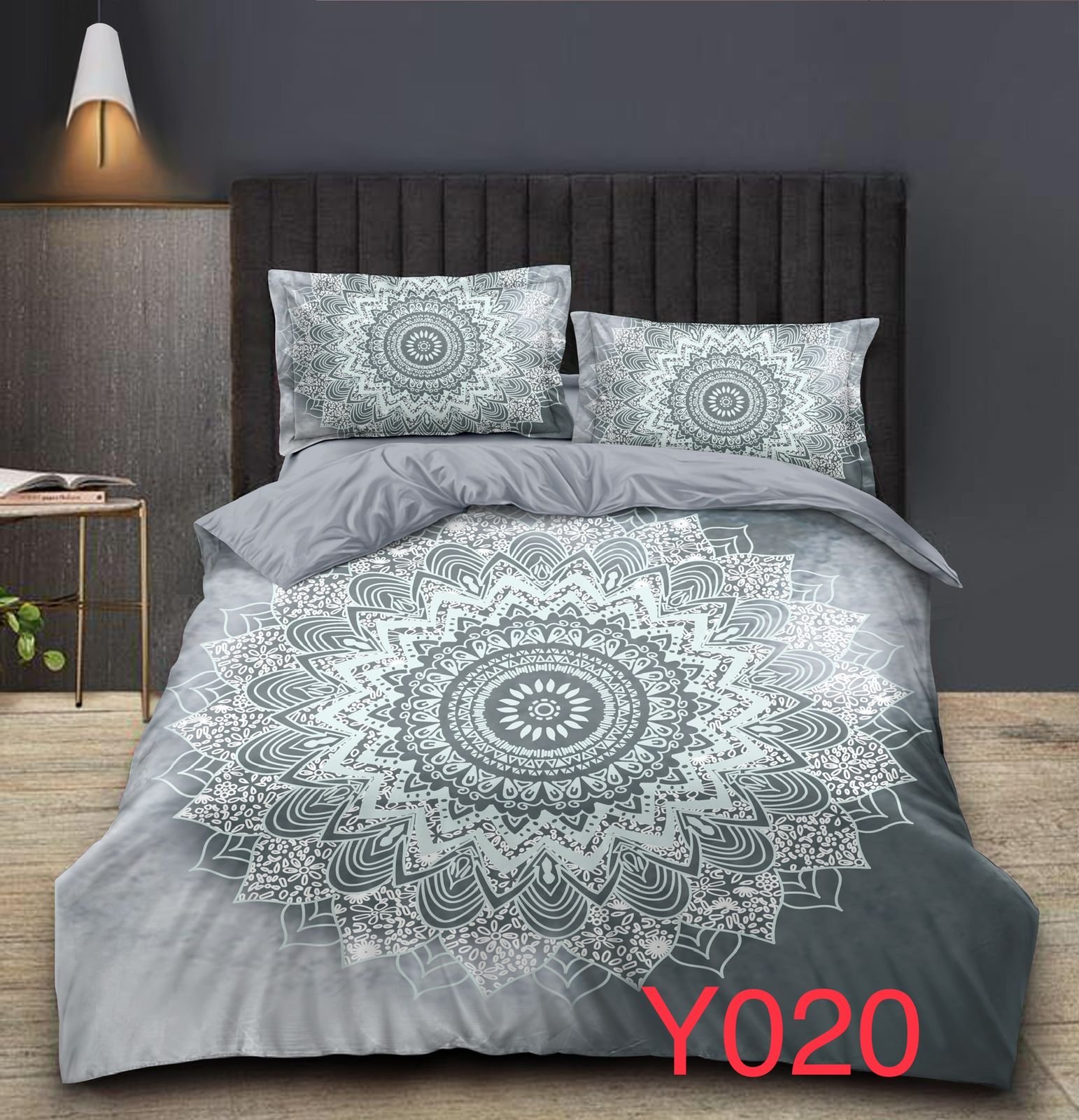MANDALA GRIS DOS PLAZAS QUILT