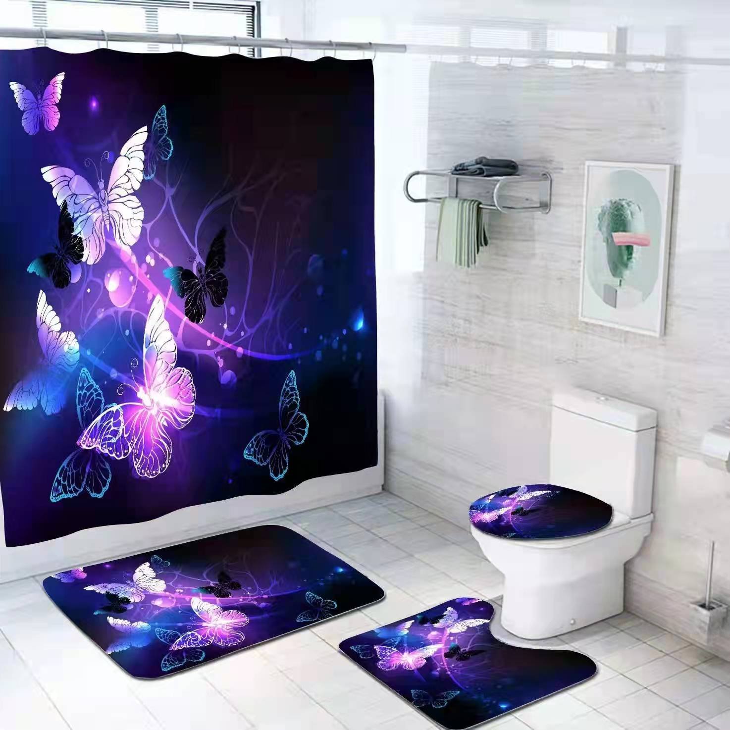 SET 4 PIEZAS MARIPOSA MORADA