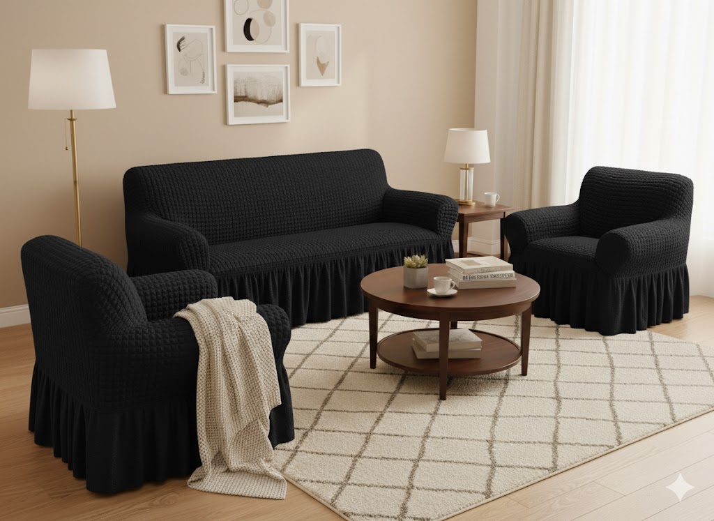 PACK CUBRESILLON TURCO NEGRO 3+1+1 CUERPO