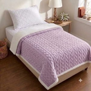 FRAZADA 150 x 200 CM TRENZA LILA